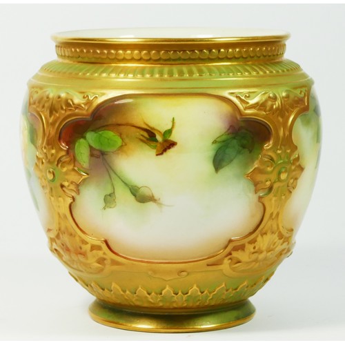 189 - A Royal Worcester vase, c.1910, hand painted florals with gilt decoration, stamped on base 171 H 105... 