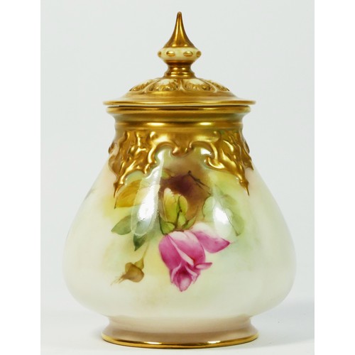 193 - A Royal Worcester pot pourri vase, with floral and gilt decoration, c.1914, stamped on base 291 H 15... 