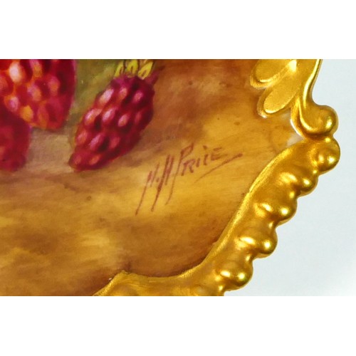 194 - A Royal Worcester dish, Painted Fruits, signed by artist, H.H.Prince, c.1940, stamped on base W5, 18... 