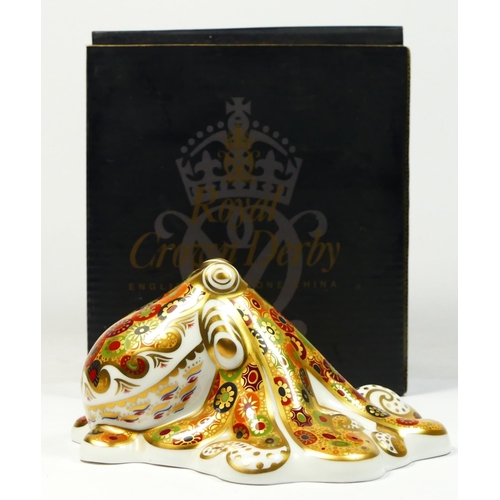 200 - A Royal Crown Derby paperweight, Octopus, gold signature edition, No 408 of 2500, gold stopper, 12.5... 