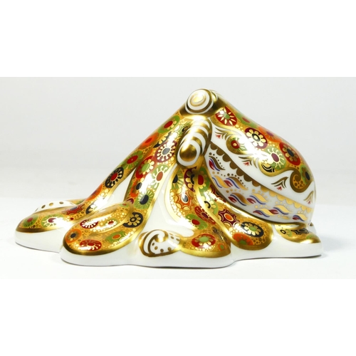 200 - A Royal Crown Derby paperweight, Octopus, gold signature edition, No 408 of 2500, gold stopper, 12.5... 