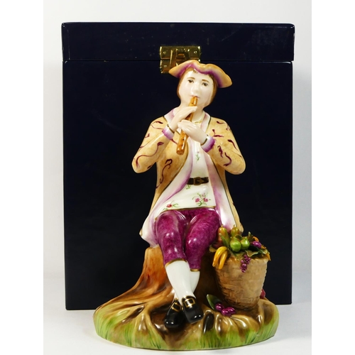 204 - A Royal Crown Derby figure, Fruit Seller, limited edition No 16 of 25, signed on base by artist M.Pe... 