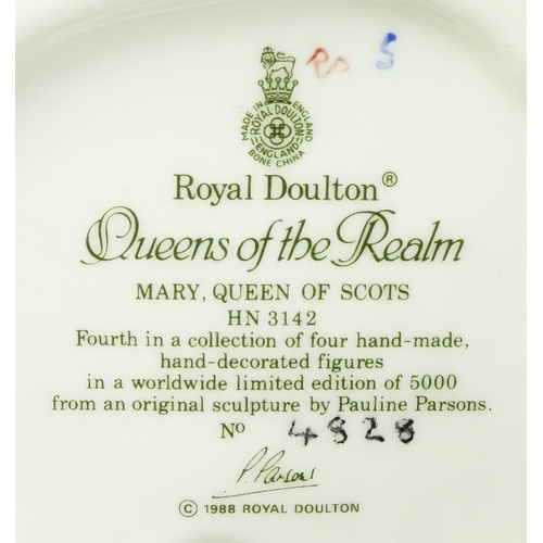 214 - Three Royal Doulton ceramic figures, to include Mary Queen Of Scots, Queens Of The Realm collection,... 