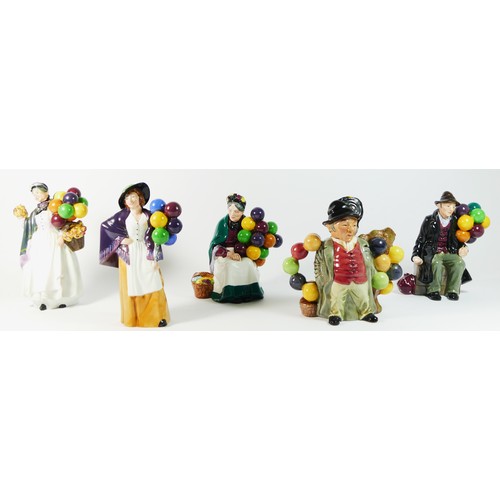 208 - Four Royal Doulton figures, to include Balloon Lady, stamped HN 2935, 21cm tall, boxed, The Balloon ... 