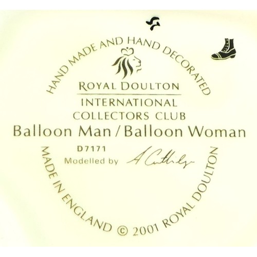 208 - Four Royal Doulton figures, to include Balloon Lady, stamped HN 2935, 21cm tall, boxed, The Balloon ... 