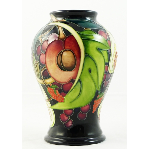 222 - A Moorcroft baluster vase, Queen's Choice, c.2000, signed on base by artist, Emma Bossons, 16cm, box... 