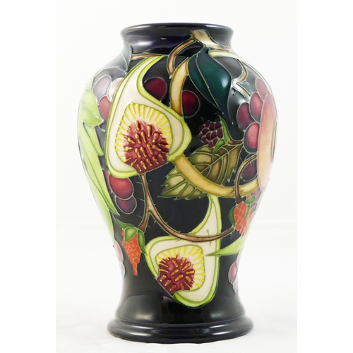 222 - A Moorcroft baluster vase, Queen's Choice, c.2000, signed on base by artist, Emma Bossons, 16cm, box... 