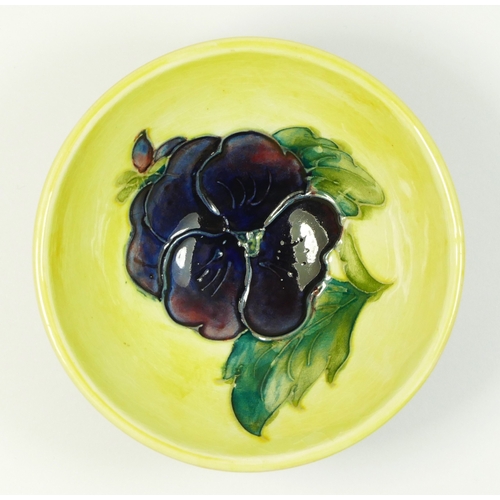 224 - A Moorcroft bowl, Hibiscus, 4.5cm tall, 9cm diameter, W.Moorcroft Potters To the Late Queen Mary lab... 