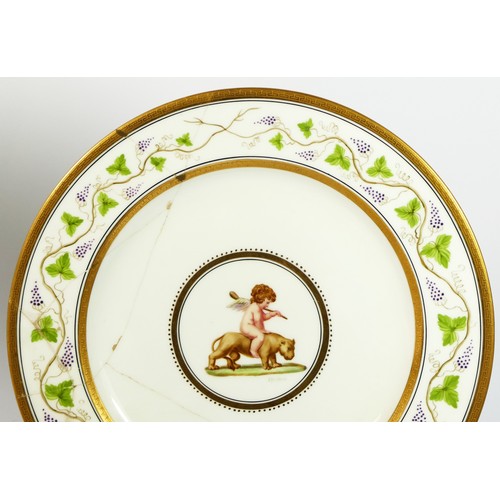 238 - A Wedgwood porcelain square dish, late 19th/early 20th century, pattern X7447, decorated with cherub... 