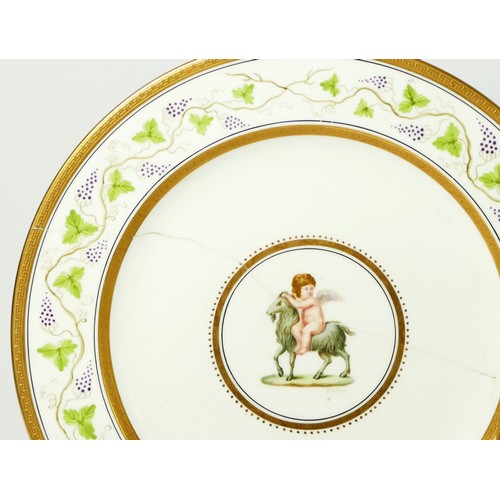 241 - A Wedgwood porcelain leaf dish, late 19th/early 20th century, pattern X7447, decorated with cherub r... 