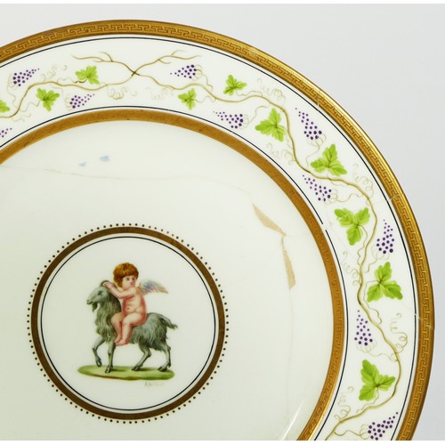 241 - A Wedgwood porcelain leaf dish, late 19th/early 20th century, pattern X7447, decorated with cherub r... 