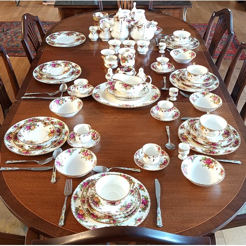 244 - A Royal Albert Country Roses part dinner service, to include 7 dinner plates, 7 side plates, 6 desse... 