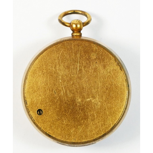 286 - Salmon & Co, London & Edinburgh, a Victorian brass pocket compensated aneroid barometer and thermome... 