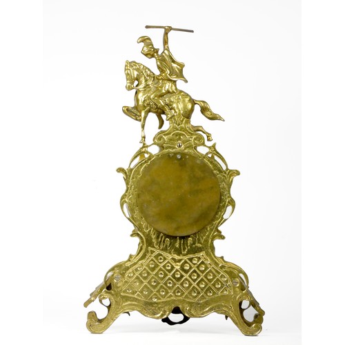 294 - An early 20th century Ormolu style mantel clock, scroll and floral decorated gilt metal case, white ... 