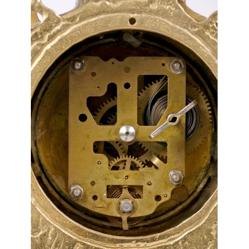 294 - An early 20th century Ormolu style mantel clock, scroll and floral decorated gilt metal case, white ... 