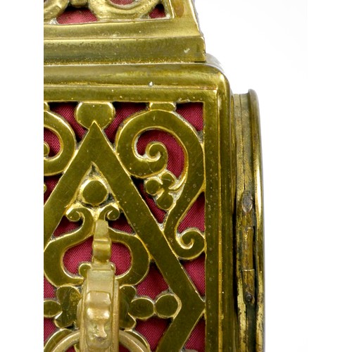 295 - An early 20th century gilt brass Ormolu mantel cock, the elaborate case scroll decoration, cast dial... 