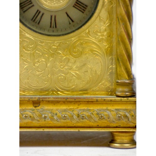 311 - A French lacquered brass carriage clock, early 20th century, eight day movement stamped Made In Fran... 