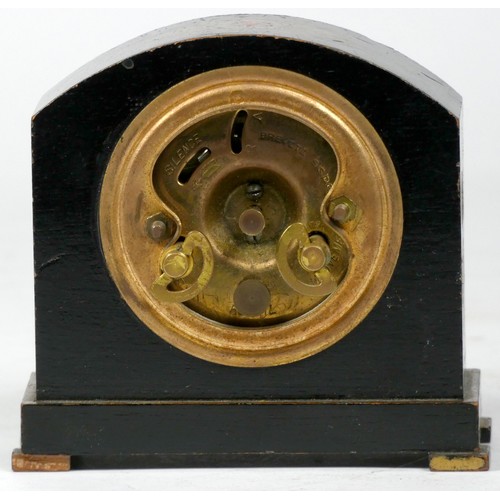 312 - A French gilded black lacquer chinoiserie alarm clock, early to mid 20th century, the case painted w... 