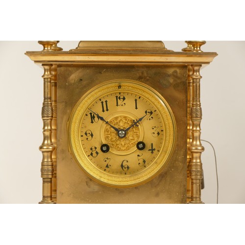 324 - A.C. Richard & Cie, Paris, a late 19th century French gilt brass mantel clock, architectural case, t... 