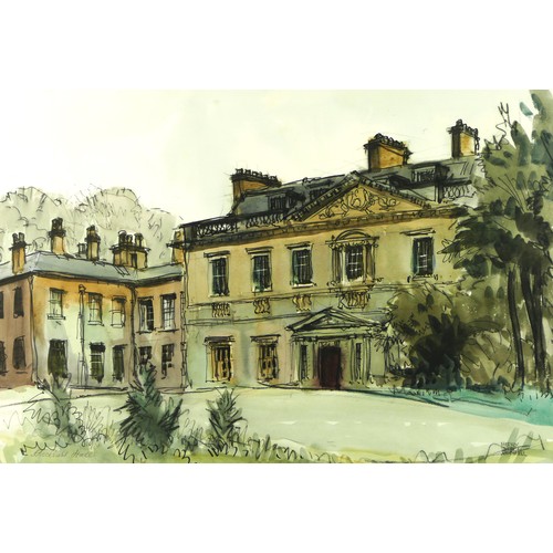 334 - Harry Hudson Rodmell (1896-1984), Hackness Hall, near Scarborough, c.1950's, watercolour over pencil... 