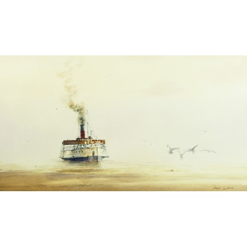 337 - David C. Bell (b.1950),Lincoln Castle, watercolour, signed, 25 x 45cm.