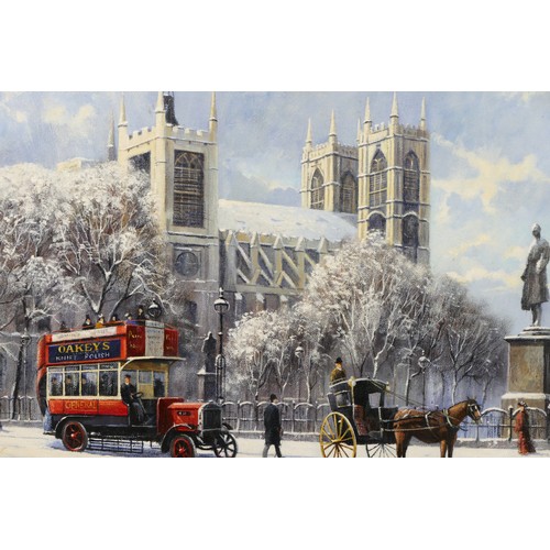 342 - Kevin Walsh (b.1950), Westminster Abbey, oil on canvas, signed lower left, 39.5 x 29.5cm, A.R.R.