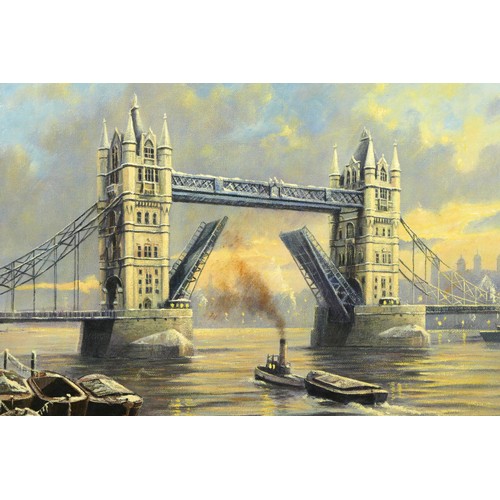 344 - Kevin Walsh (b.1950), Tower Bridge, oil on canvas, signed lower right, 39.5 x 29.5cm, A.R.R.