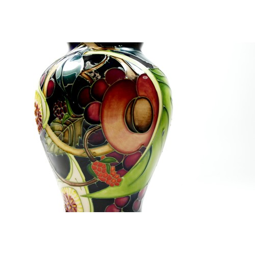 222 - A Moorcroft baluster vase, Queen's Choice, c.2000, signed on base by artist, Emma Bossons, 16cm, box... 