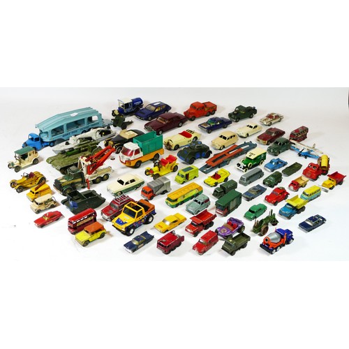 A Collection Of Playworn Die cast Vehicles To Include Makers Such As 