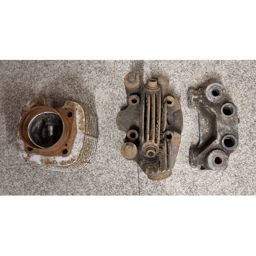 97 - An unknown cylinder head, barrel with piston and another part