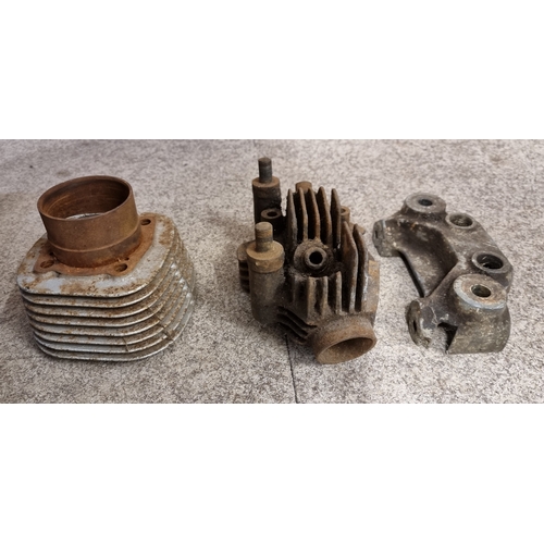 97 - An unknown cylinder head, barrel with piston and another part