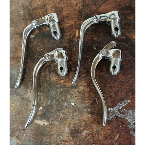 127 - Two pairs of nickel plated brake levers