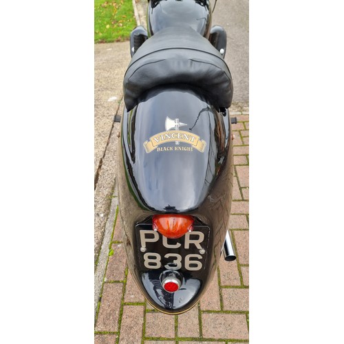 275 - 1955 Vincent Series D Black Knight, 998cc. registration number PCR 836. Frame number, headstock RD 1... 