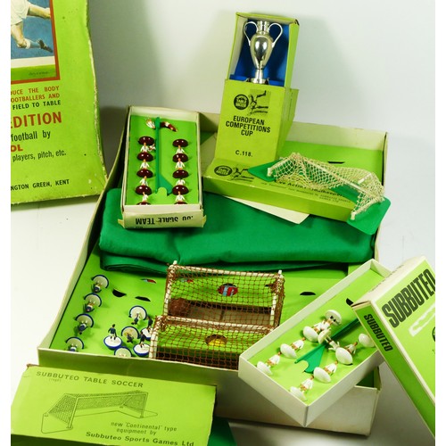 73 - A Subbuteo soccer table club edition (incomplete) C.1970’s, together with two new continental type e... 