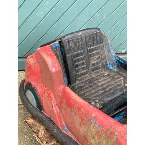 79 - A fairground ride vehicle in the form of a sports car, with applied Rover badge, with bumper car sty... 