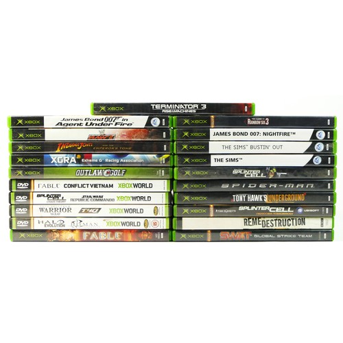 93 - Seventeen Xbox games, to include Terminator 3 Rise Of The Machines, Tom Clancy's Splinter Cell, The ... 