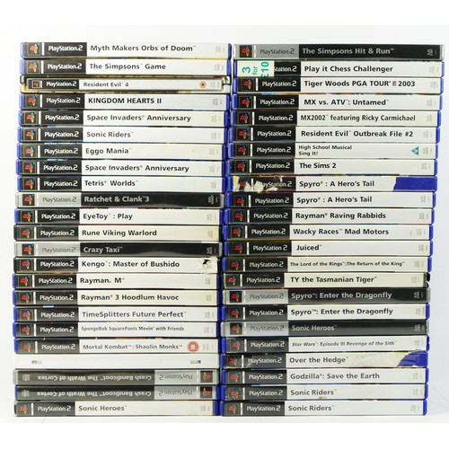 97 - Forty six Playstation 2 games, to include The Simpons Hit And Run, Resident Evil 4, Kingdom Hearts I... 