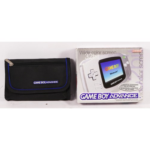 106 - A Nintendo Game Boy Advance, in limited edition Platinum colourway, model No AGB-001 (serial No AC15... 