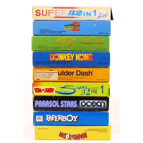 119 - Nine boxed Nintendo Game Boy games, to include Super 32-in1 ((Smurfs, Barbie), Paperboy, Mario & Yos... 