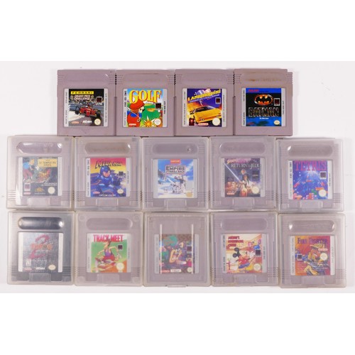 120 - Fourteen Nintendo Game Boy Games, loose, to include Taz Maina (with manual), Batman (with manual), T... 