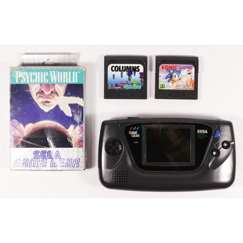 125 - A Sega Game Gear hand held console (serial No B10057179), together with Psychic World, boxed with ma... 