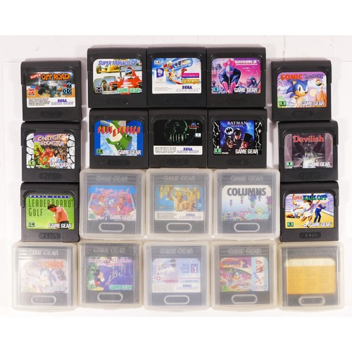 128 - Twenty One Sega Game Gear game cartridges, loose, to include Super Monaco GP, Mickey Mouse Castle Of... 