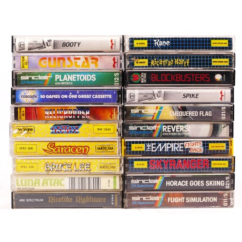 133 - Twenty cassettes for the ZX Spectrum, to include Planetoids, Cassette 50, Helichopper, Gunstar, Boot... 