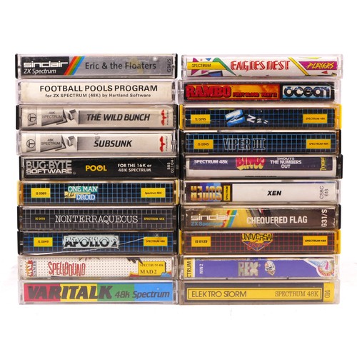 134 - Twenty cassettes for the ZX Spectrum, to include Pool, Subsunk, The Wild Bunch, Football Pools Progr... 