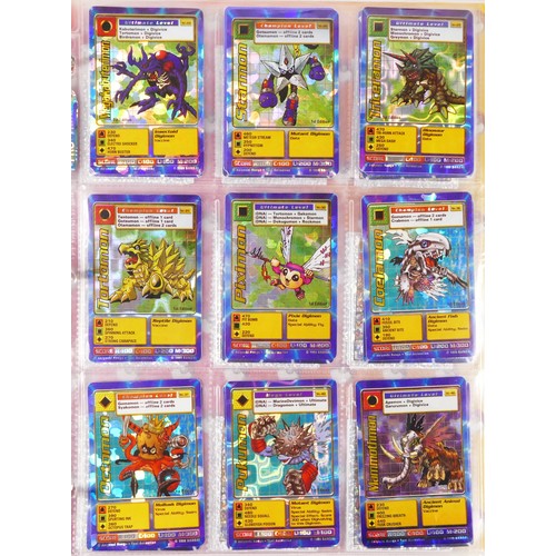 239 - A album of approximately 400 Pokémon and Digimon mini Holographic sticker cards, including Pokémon m... 