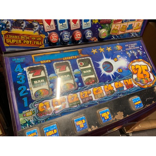 246 - A Vivid electronic fruit machine, Card Shark, with a £25 jackpot, cabinet size 68cm x 179cm x 66cm, ... 