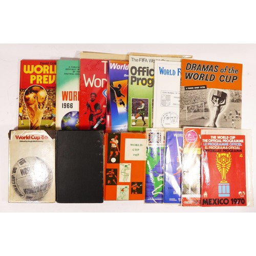 271 - A collection of fifteen World Cup related programmes, annuals and books, to include Jules Rimet Cup ... 