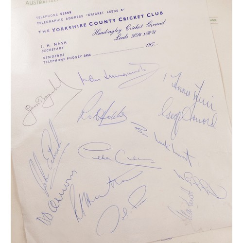 281 - Of Yorkshire cricket interest; a collection of ephemera related to George Cawthray, to include two s... 