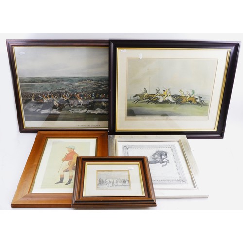 284 - A collection of Horse Racing related prints, to include Tattenham Corner by H.Alken, framed and glaz... 