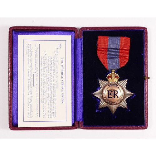 295 - Elizabeth II a silver Imperial Service Order, Birmingham 1960, by Elkington & Co, fitted Elkington o... 